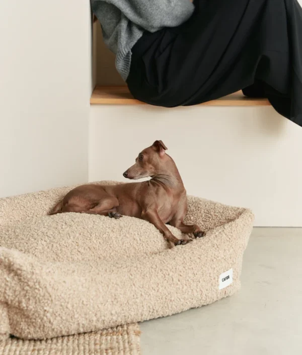 Lit Snozy en effet bouclette beige