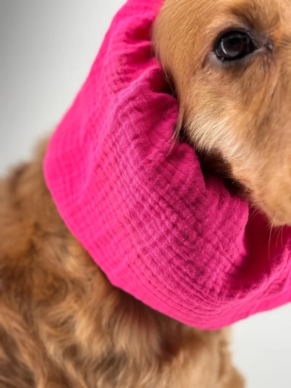 Snood en gaze de coton Fuschia – Image 2