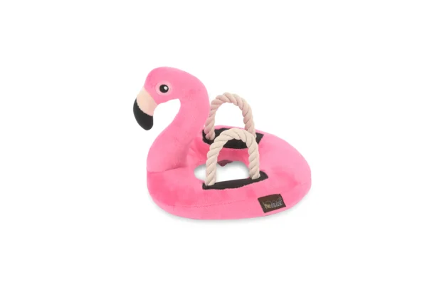 Peluche en forme de bouée flamand rose