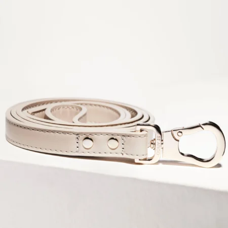 Laisse simple en cuir vegan Taupe