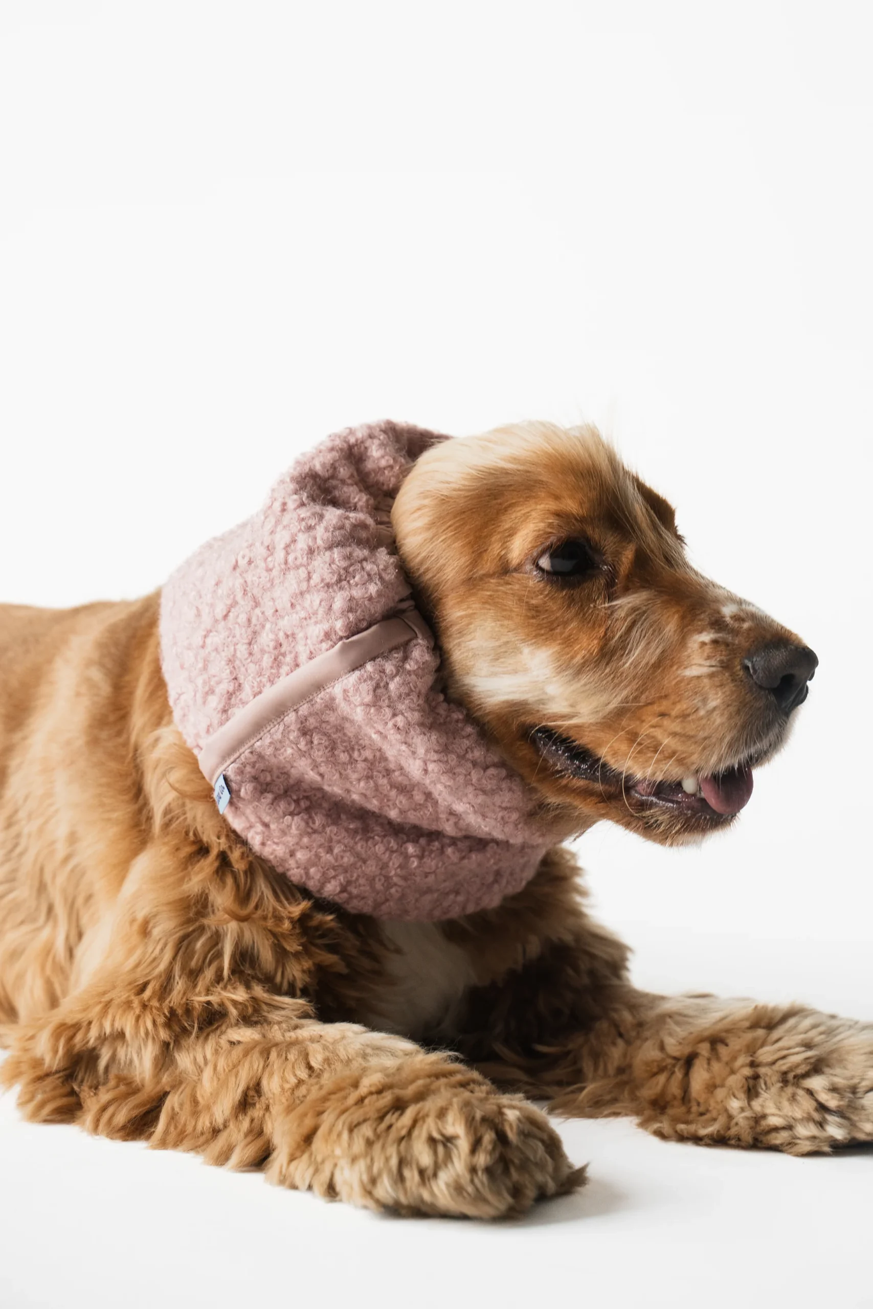 Snood réversible bouclé & imperméable rose
