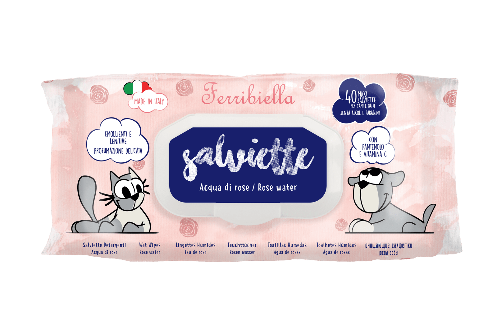 Lingettes nettoyantes Eau de rose