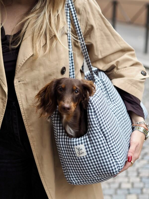 Sac de transport Vichy bleu marine – Image 2