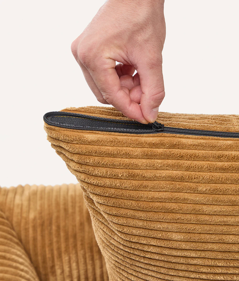 Panier en velours côtelé moutarde – Image 5