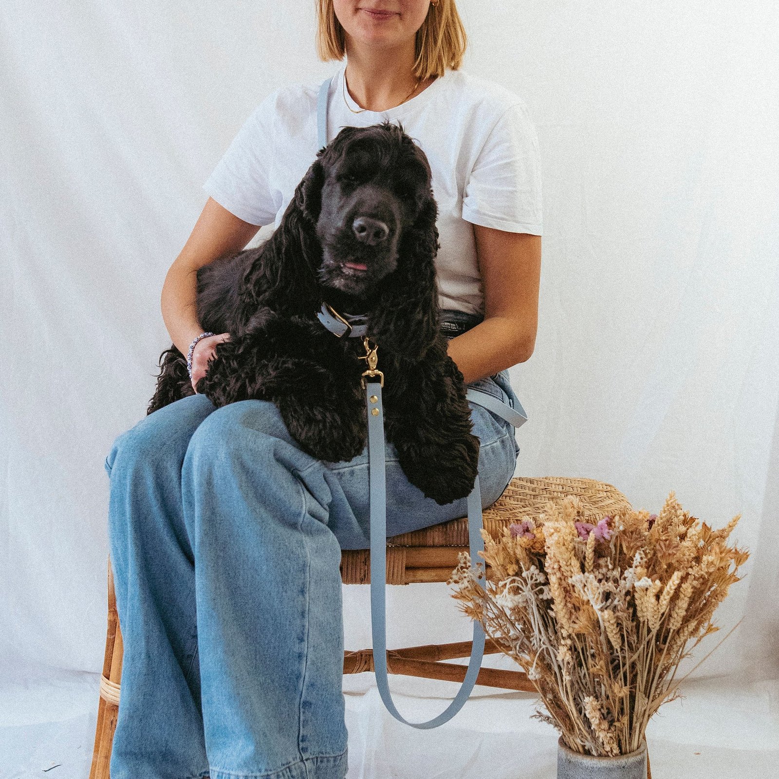 Laisse multi-positions en BioThane® <br>Bleu Pastel – Image 2