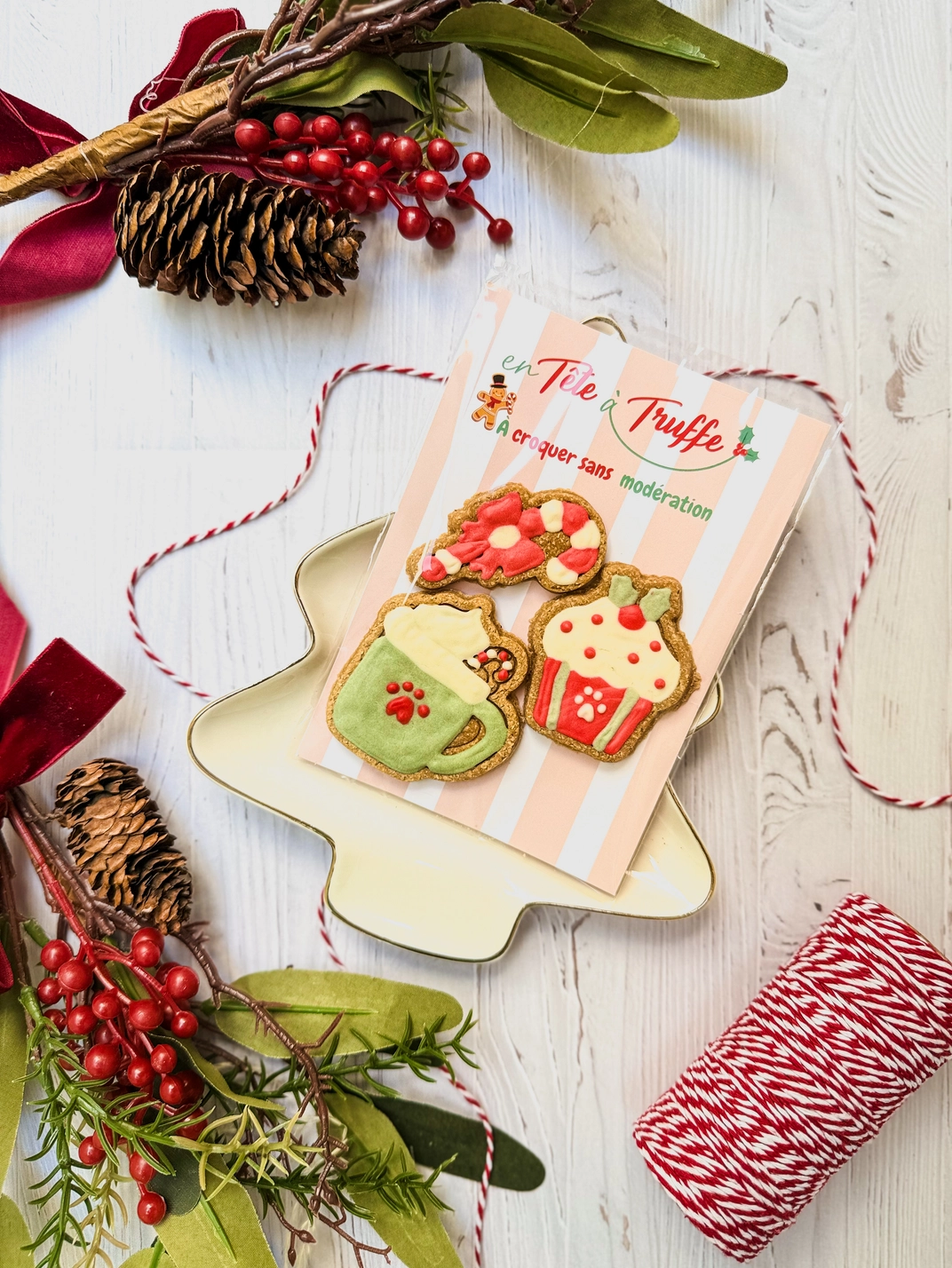 Trio de biscuits artisanaux glacés Woofement Gourmand