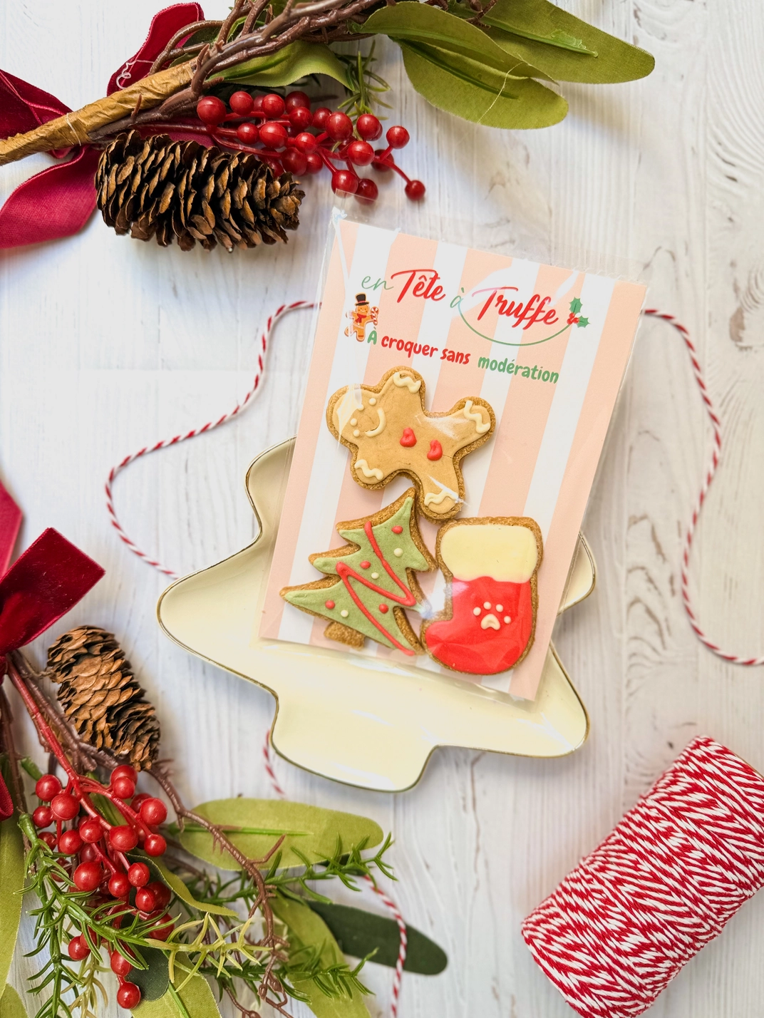 Trio de biscuits artisanaux glacés Merry Woofmas