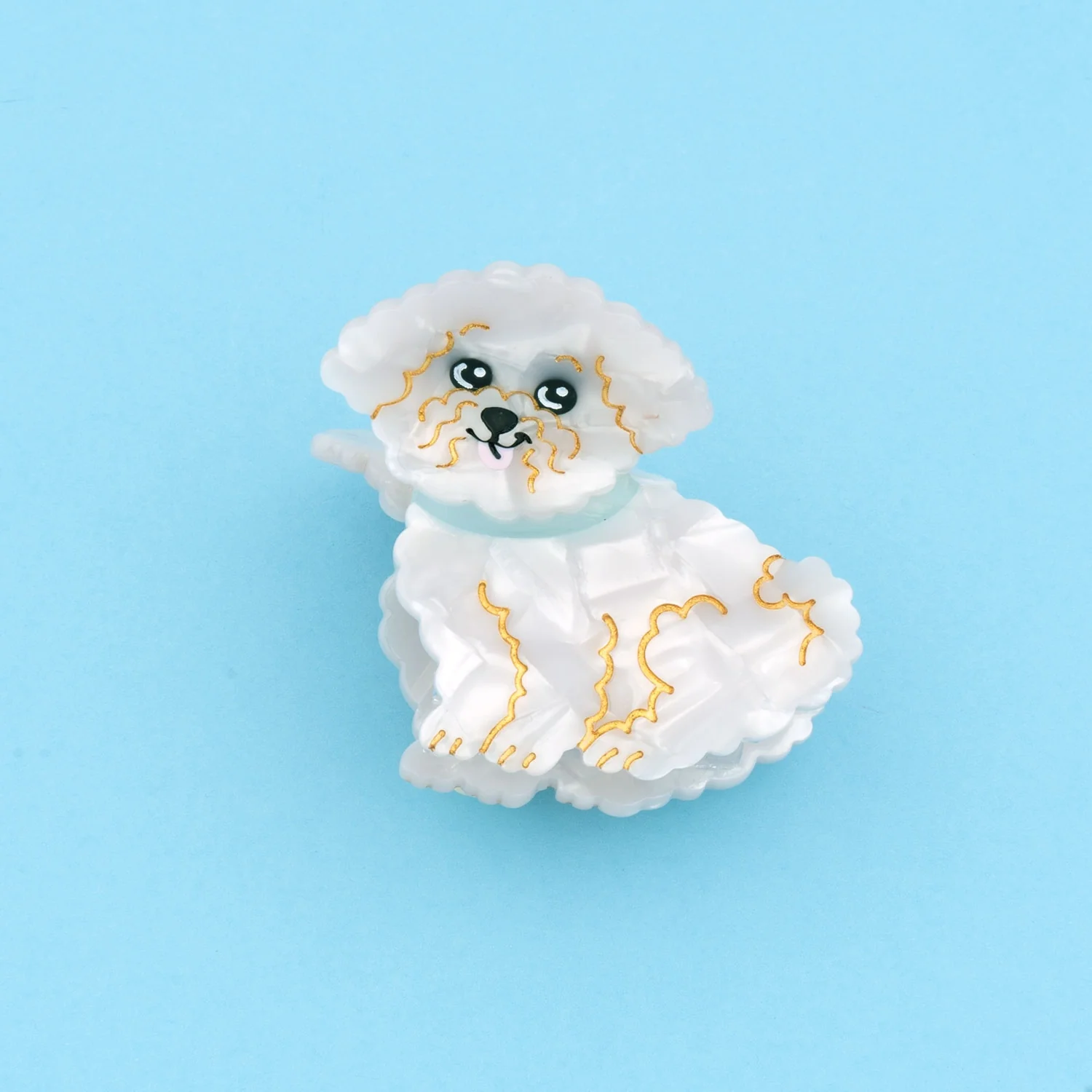 Pince à cheveux motif Bichon