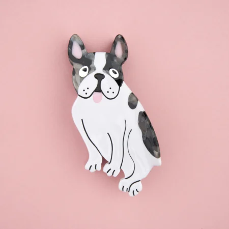 Pince à cheveux motif Bouledogue