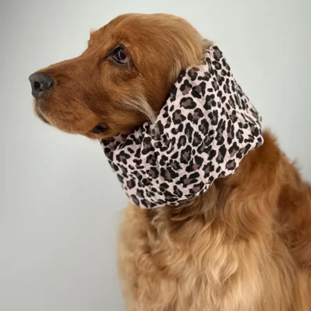 Snood en gaze de coton léger et respirant pour chien – Léopard marron