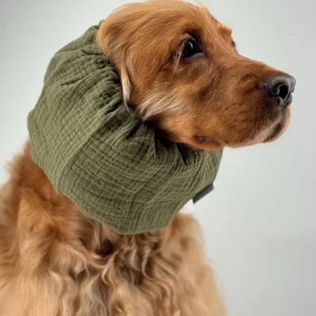 Snood en gaze de coton léger et respirant pour chien – Vert kaki